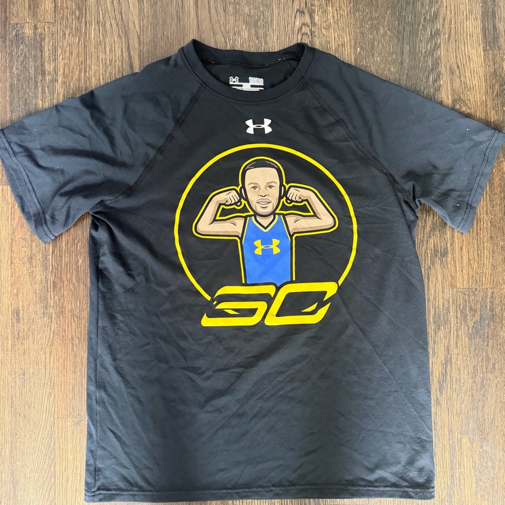 Under Armour Black Tee with Cartoon Graphic